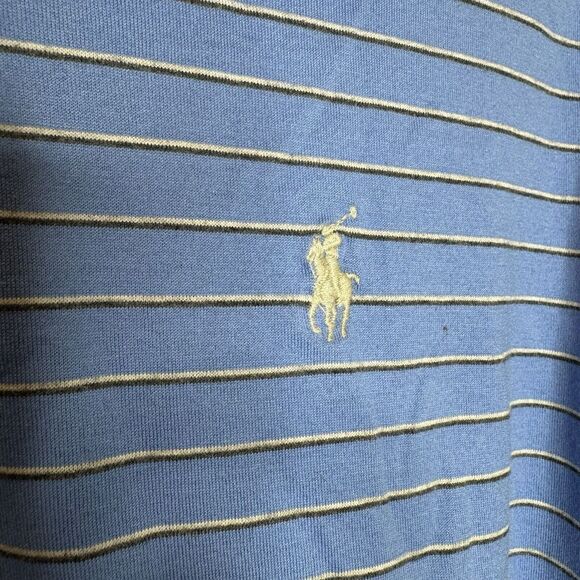 Polo Golf Ralph Lauren Polo Shirt Mens S Blue Striped Short Sleeve Pima Cotton - Picture 6 of 9